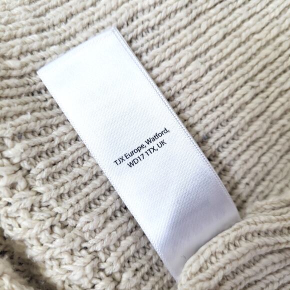 FOR THEE Cardigan Sweater Womens XS Cable Knit Open Front Pockets Oversized - Picture 9 of 9